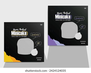 Mouth-watering social media food banner design template