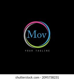 diseño del logotipo de la ilustración de círculo MOV