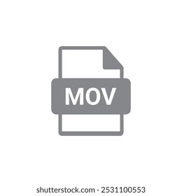 MOV file document. Download mov button icon isolated on white background. MOV file symbol.