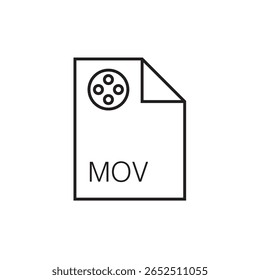 ícone da extensão de arquivo mov contorno traçado editável eps 