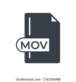 Icono de formato de archivo MOV. Icono relleno de extensión MOV.