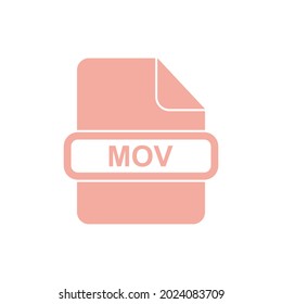 MOV file format icon set vector sign symbol