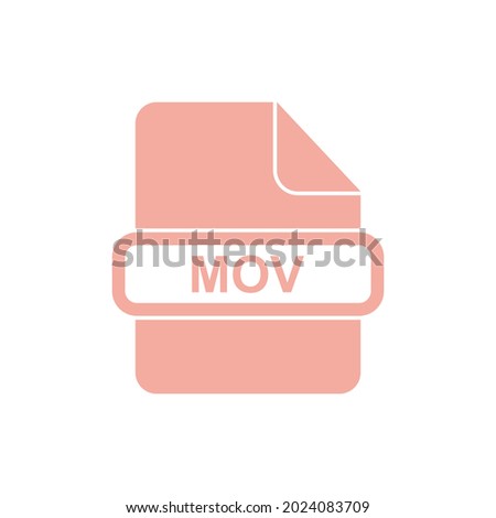 MOV file format icon set vector sign symbol