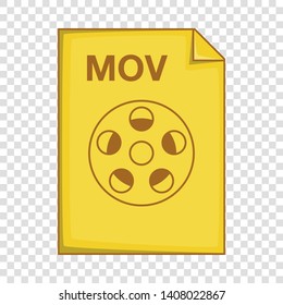 MOV file icon. Cartoon illustration of MOV file vector icon for web