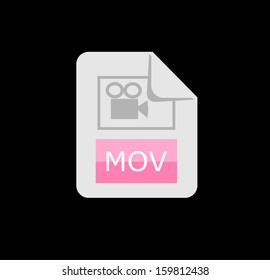 Mov file icon vector