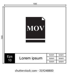 MOV file icon. Vector.