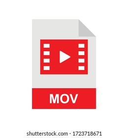 MOV format file vector icon