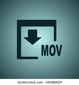 MOV Icon, flat design style