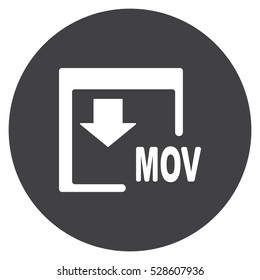 MOV Icon, flat design style