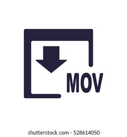 MOV Icon, flat design style