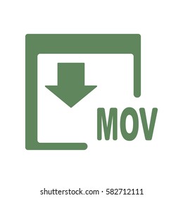 MOV Icon, flat design style