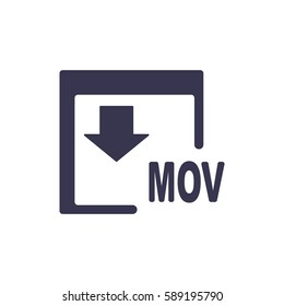 MOV Icon, flat design style