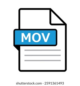 MOV icon, simple vector illustration
