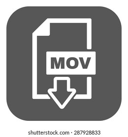 The MOV icon. Video file format symbol. Flat Vector illustration. Button