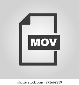 The MOV icon. Video file format symbol. Flat Vector illustration