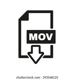 The MOV icon. Video file format symbol. Flat Vector illustration