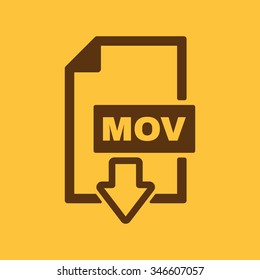 The MOV icon. Video file format symbol. Flat Vector illustration