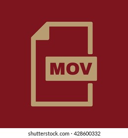 The MOV icon. Video file format symbol. Flat Vector illustration