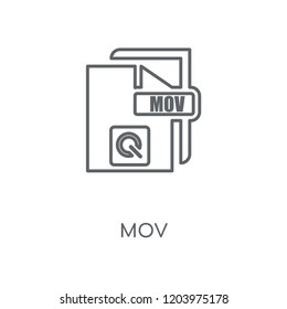Mov linear icon. Mov concept stroke symbol design. Thin graphic elements vector illustration, outline pattern on a white background, eps 10.