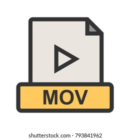 MOV, play, symbol