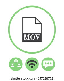 MOV, teamwork, wireless and speech bubble vector icon.