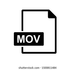 MOV Video file icon, MOV File format icon vector