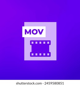 mov video file icon, vector