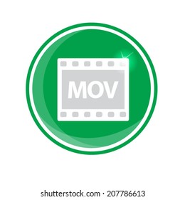 MOV video icon, vector illustration