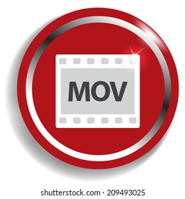 MOV video icon, vector illustration