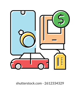 movable assets color icon vector. movable assets sign. isolated symbol illustration