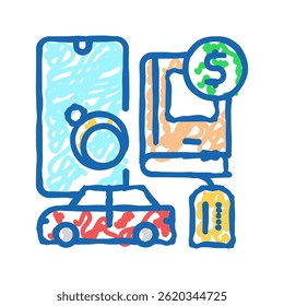 movable assets doodle icon sketch vector. movable assets sign. isolated symbol illustration