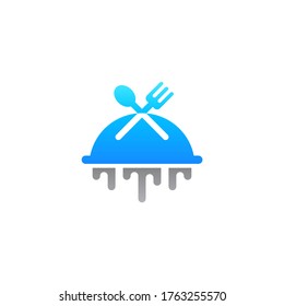 cubierta alimenticia móvil con diseño de bifurcación y logotipo de cuchara