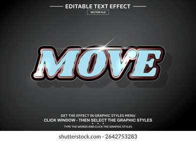 Move 3D editable text effect template
