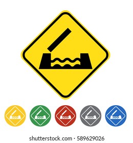 Move able bridge ahead icon set.Vector illustration
