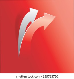 move up arrow on red background