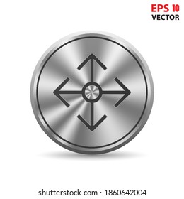 Move arrow sign icon in 3D button. Eps 10 vector illustration.