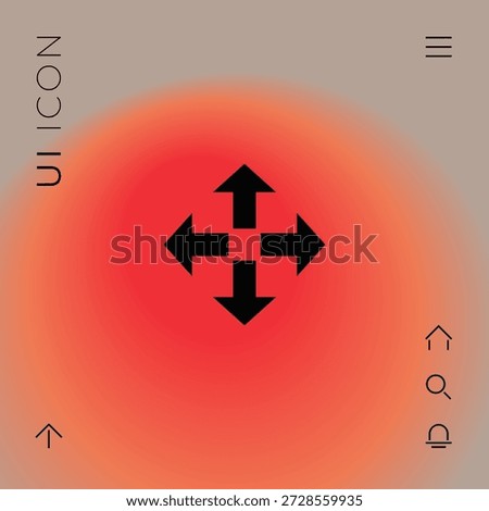 Move arrows line icon. Four directions cursor navigation symbol.