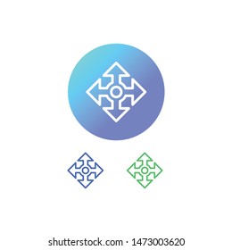 Move Arrows Vector Illustration, outline icon. EPS 10