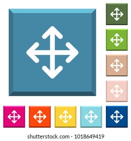 Move arrows white icons on edged square buttons in various trendy colors