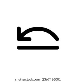 Verschieben Sie das schwarze Symbol für die Glyphe nach hinten. Video-Editor. Einfaches Fülllinienelement. Design der Benutzeroberfläche. Silhouette-Symbol auf weißem Raum. Solides Piktogramm für Web, mobil. Einzelne Vektorgrafik