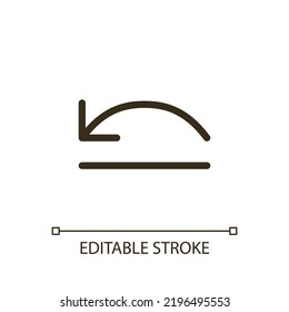 Move backward pixel perfect RGB color ui icon. Video editor program navigation. Simple filled line element. GUI, UX design for mobile app. Vector isolated pictogram. Editable stroke. Arial font used