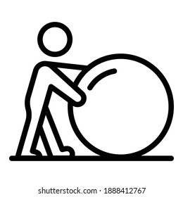 Move ball effort icon. Outline move ball effort vector icon for web design isolated on white background