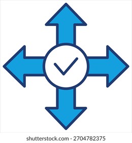 Mover Ilustración vectorial de icono azul