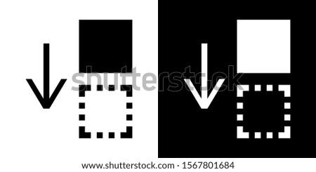 Move to Bottom. Glyph Icon in White and Black Version.