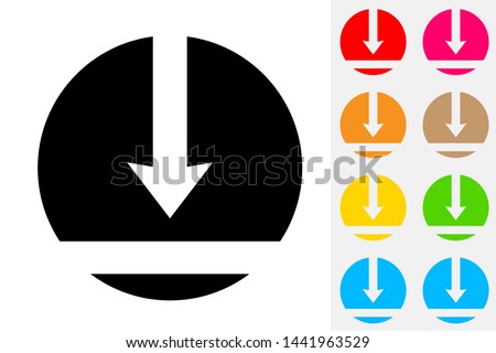 Move to Bottom. Negative Space Vector Icon