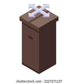 Move box service icon isometric vector. House pack. Delivery storage
