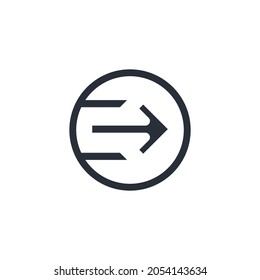 Move button, shift. Send. Vector linear icon isolated on white background.