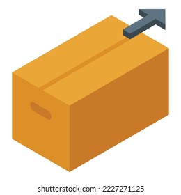 Move carton box icon isometric vector. House service. Family storage