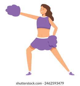 Move cheerleader support icon cartoon vector. Active spirit. Sport dance