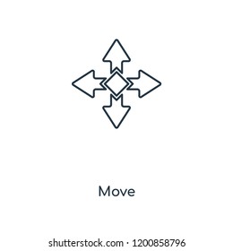 Move concept line icon. Linear Move concept outline symbol design. This simple element illustration can be used for web and mobile UI/UX.